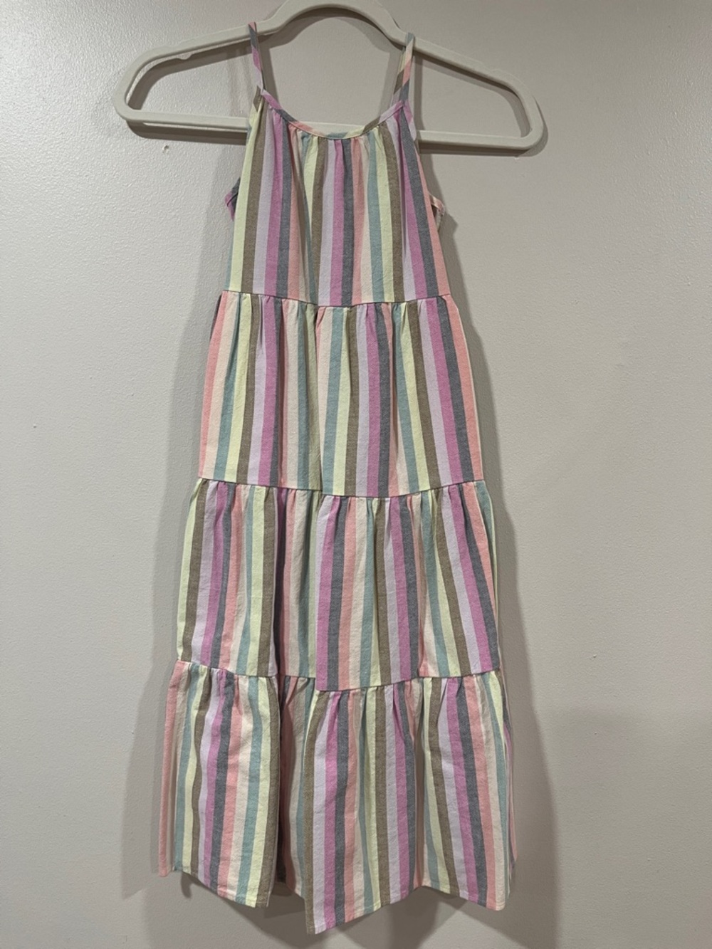 CAT & JACK Girls Multicolor Pastel Striped Dress. Size 6X